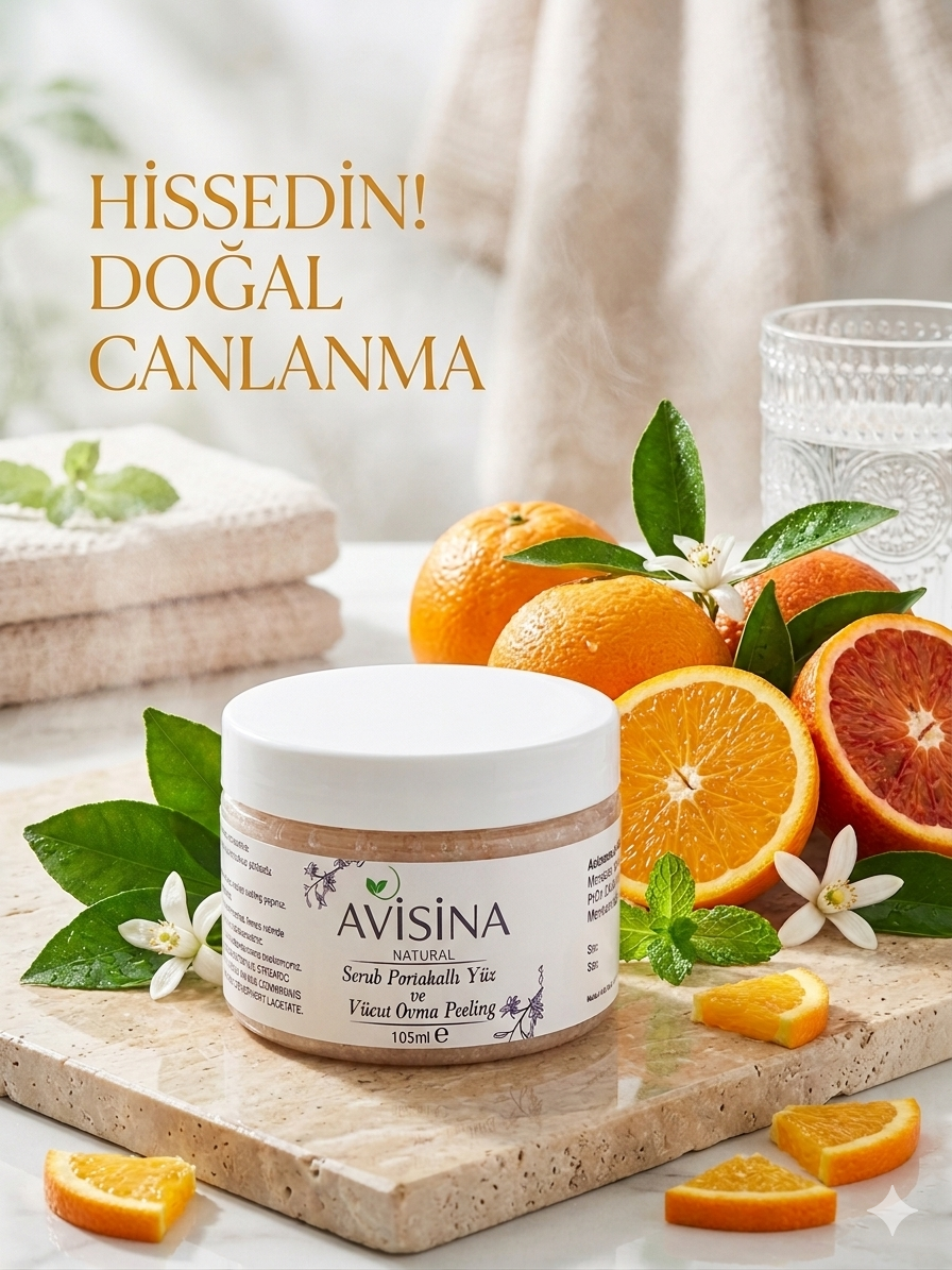 SCRUB PORTAKALLI YÜZ VE VÜCUT OVMA PEELING 200 g e