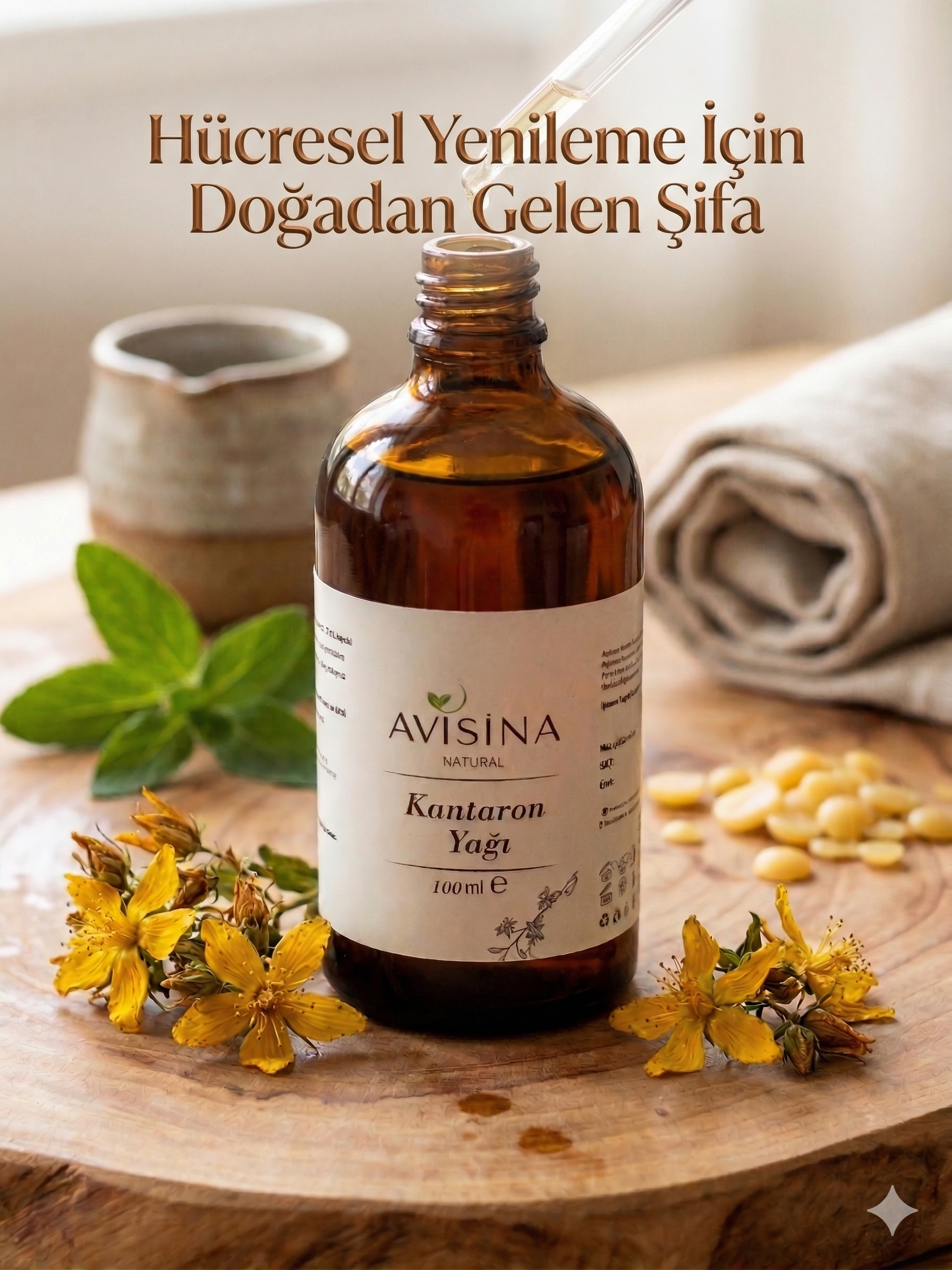 KANTARON YAĞI 100 ml e (Soğuk Sıkım Sızma Zeytinyağında)
